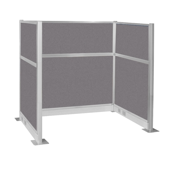Pre-Configured Hush Panel Electric Cubicle (U Shape) 6' x 4' Slate Fabric